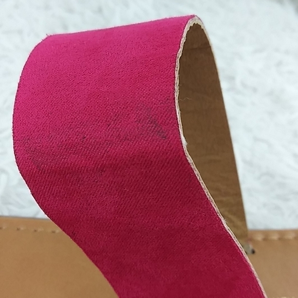 Rohb By Joyce Azria Casablanca Pink Fabric  Two Strap Open Toe Slide Sandal Shoe - Picture 10 of 12